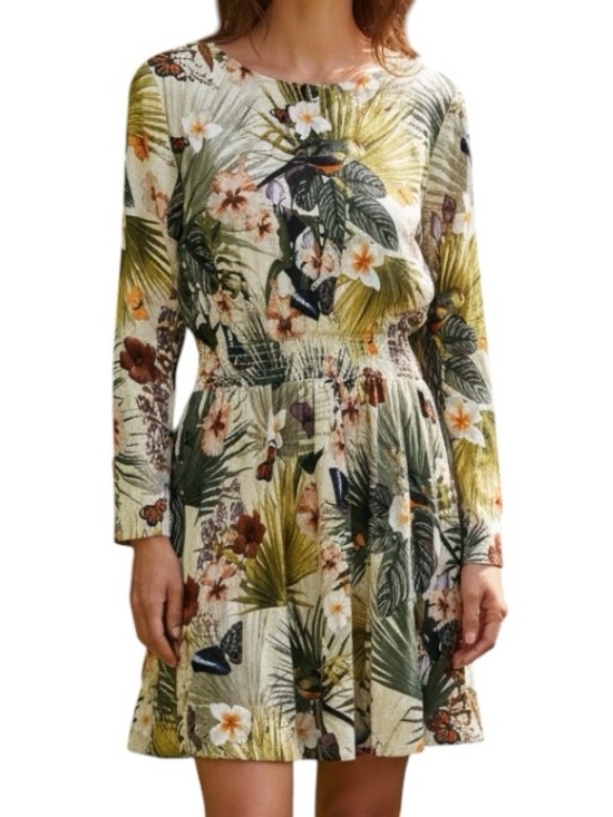 H&M Dresses & Skirts - H&M Tropical Print Long Sleeve Dress